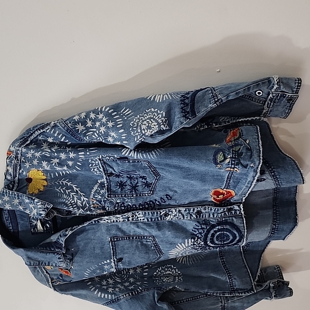 Free People Marrakesh Embroidered Denim Top - Picture 5 of 16